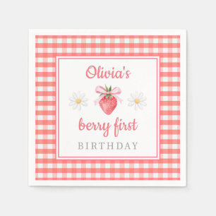 Strawberry 1st Birthday Berry First Birthday Napkins