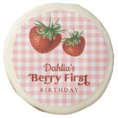 Strawberry 1st Birthday Berry First Birthday Sugar Cookie (Front)