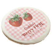 Strawberry 1st Birthday Berry First Birthday Sugar Cookie (Angled)