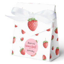 Strawberry 1st Birthday Berry First Favor Boxes