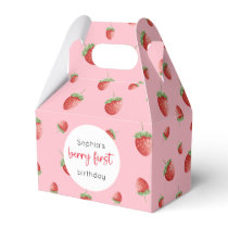 Strawberry 1st Birthday Berry First Favor Boxes