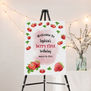 Strawberry 1st Birthday Berry Sweet Party Foam Board