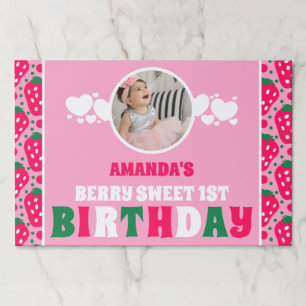 Strawberry 1st Birthday Celebration Photo Paper Pad