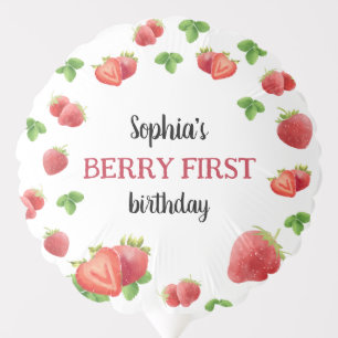 Strawberry 1st Birthday Party Berry First Balloon