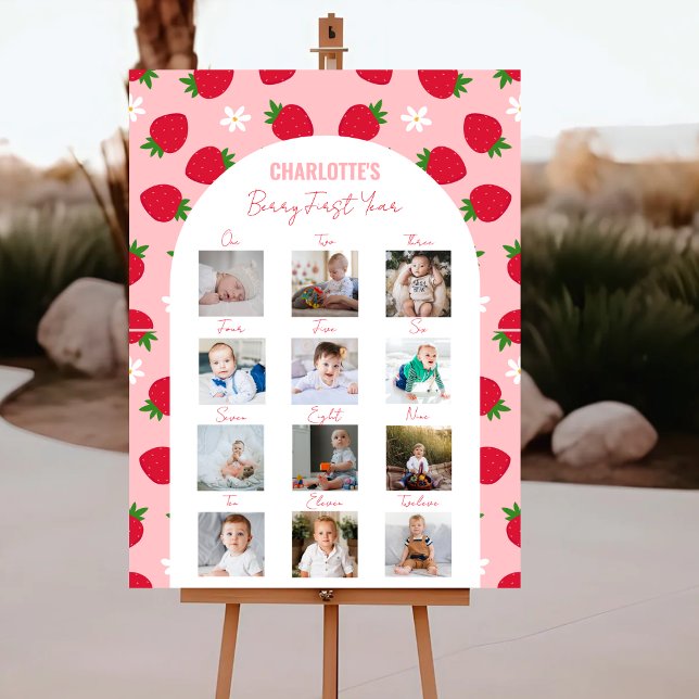 Strawberry 1st Birthday Party Berry First Birthday Foam Board (Creator Uploaded)