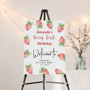 Strawberry 1st Birthday Party Berry First Foam Board