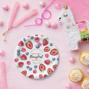 Strawberry 1st Birthday Party Berry First Paper Plates