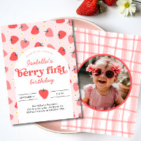 Strawberry 1st Birthday Party Berry First Photo 