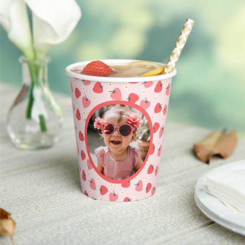 Strawberry 1st Birthday Party Berry First Photo Paper Cups