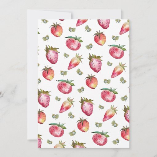 Strawberry 1st Birthday Party Berry First Sweet Invitation | Zazzle