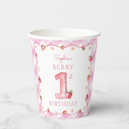 Strawberry 1st Birthday Party Berry First Sweet Paper Cups
