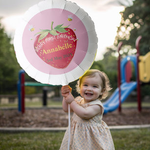 Strawberry 1st Birthday Party Decoration Berry one Balloon