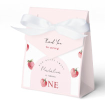 Strawberry 1st birthday party Favor Box