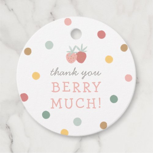 Strawberry 1st Birthday Party Favor Tags