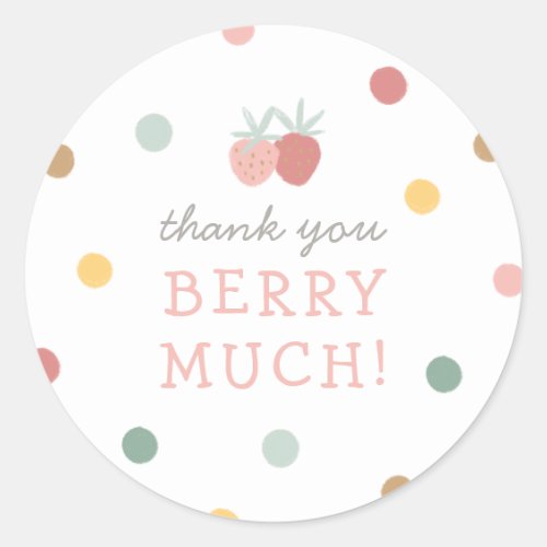 Strawberry 1st Birthday Party Thank You Berry Much