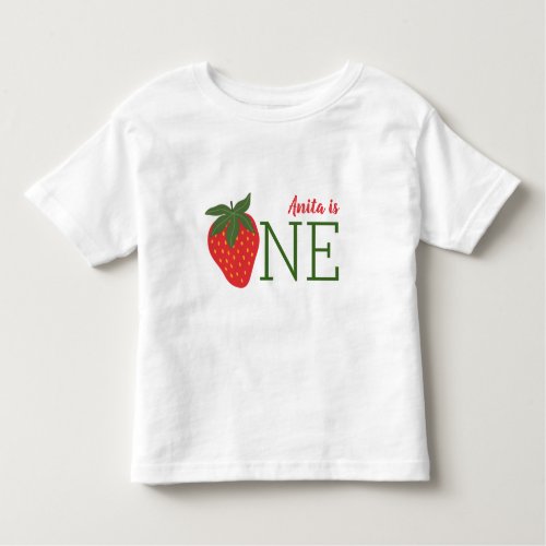 Strawberry 1st Birthday Toddler T_shirt