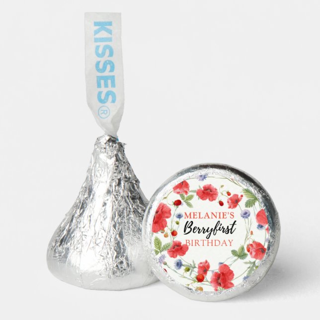Strawberry 1st Girl Birthday Party | Berry First Hershey®'s Kisses® (Front)