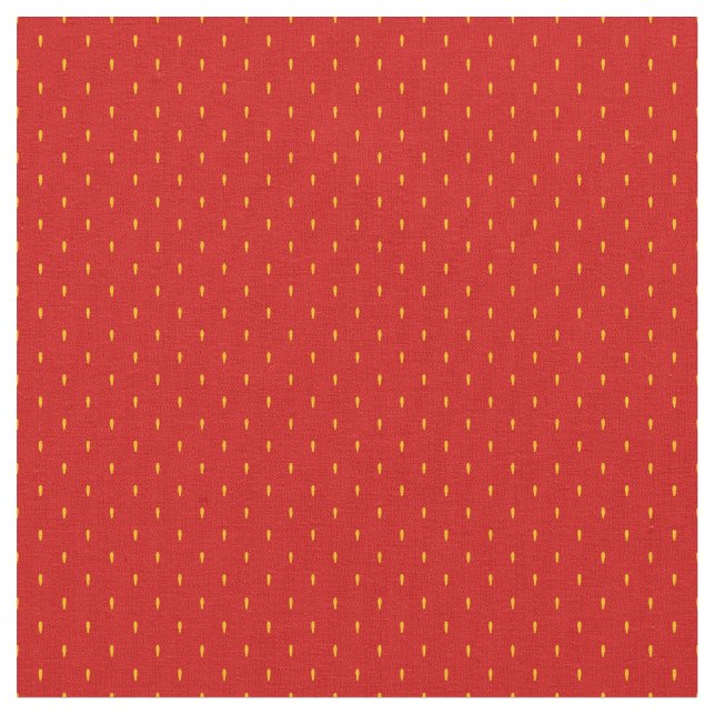 Strawberry Achenes Outer Skin Seeds Pattern Red Fabric (Close Up)