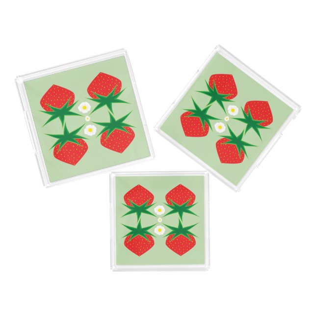 Strawberry Acrylic Trays (Single/Set) (Set)