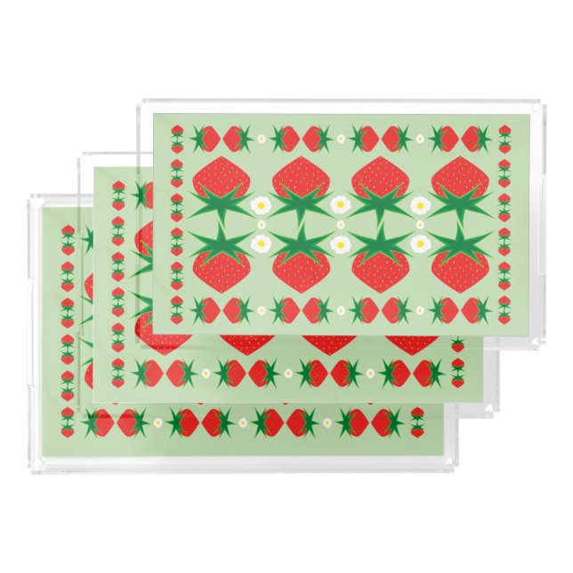 Strawberry Acrylic Trays (Single/Set) (Set)
