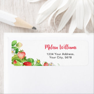 Strawberry Address Label