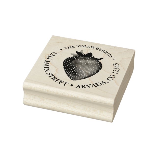 strawberry address rubber stamp (Stamp)