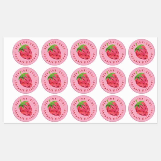 Strawberry Adhesive Label (Sheet)