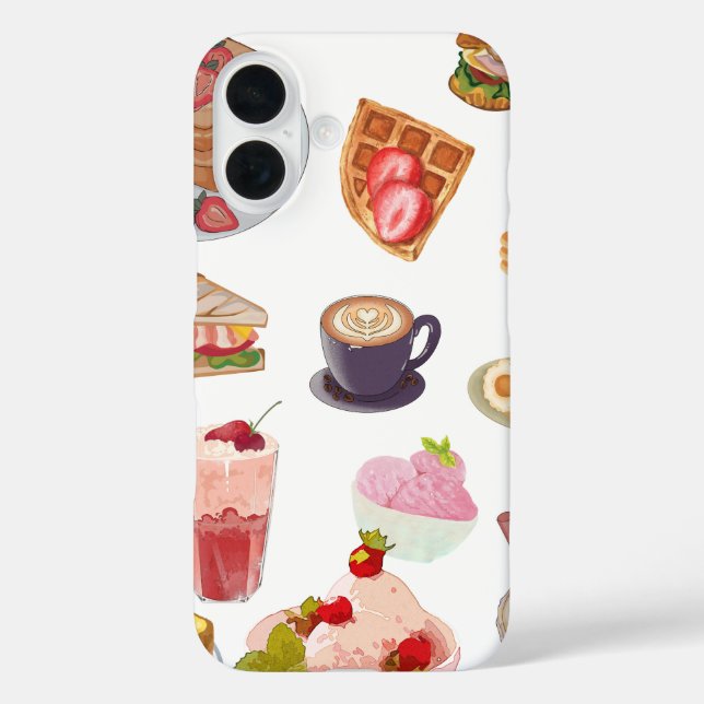 Strawberry Aesthetic Breakfast 🍓✨ Cozy Cafe Vibes Case-Mate iPhone Case (Back)
