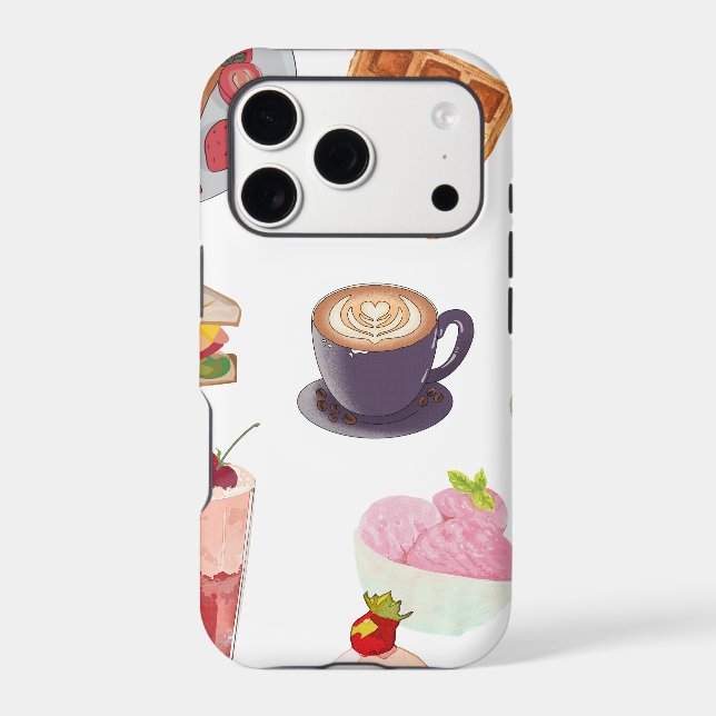 Strawberry Aesthetic Breakfast 🍓✨ Cozy Cafe Vibes iPhone Case (Back)