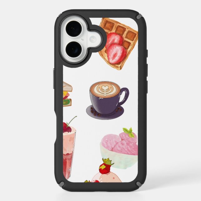 Strawberry Aesthetic Breakfast 🍓✨ Cozy Cafe Vibes Speck iPhone Case (Front)
