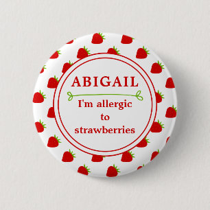Strawberry Allergy Alert - Kids Button