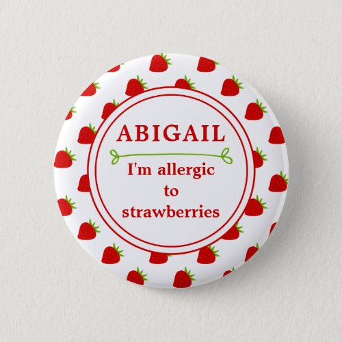 Strawberry Allergy Alert _ Kids Button
