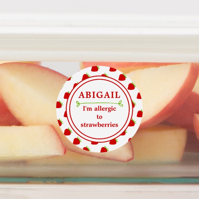 Strawberry Allergy Alert Kids' Labels (Affixed)