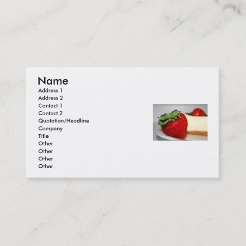 Strawberry And A Cheesecake Business Card