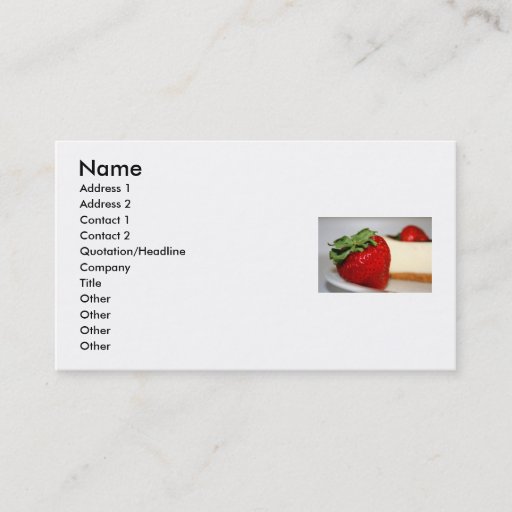 Customizable Strawberry And A Cheesecake Business Card