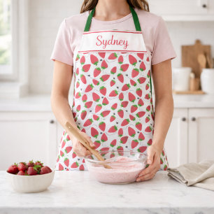 Strawberry and Bee Cute Personalized Apron