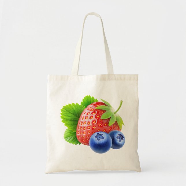 Strawberry and blueberries tote bag (Front)
