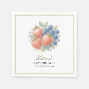 Strawberry and Blueberry Baby Shower Napkins