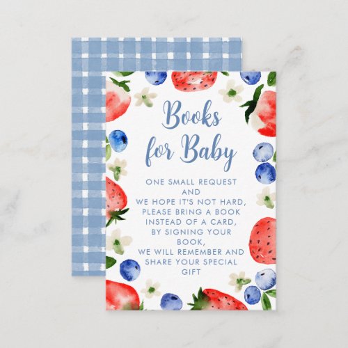 Strawberry and Blueberry Books For Baby Enclosure Card