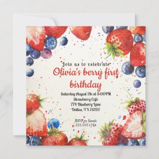 Strawberry and Blueberry First Birthday