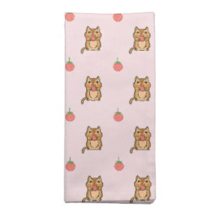 strawberry and chipmunk pattern cloth napkin