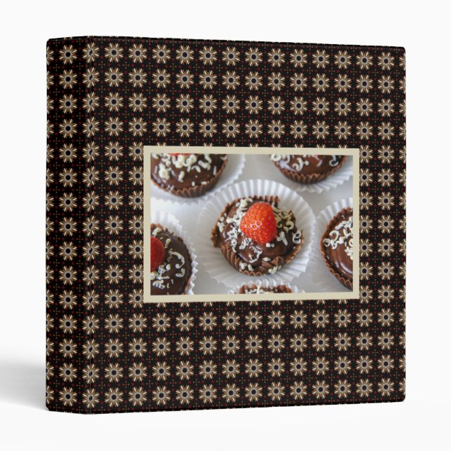 Strawberry and Dark Chocolate Mousse Dessert 3 Ring Binder (Front/Spine)
