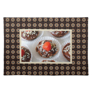 Strawberry and Dark Chocolate Mousse Dessert Cloth Placemat