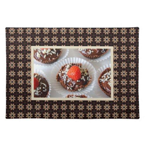 Strawberry and Dark Chocolate Mousse Dessert Cloth Placemat