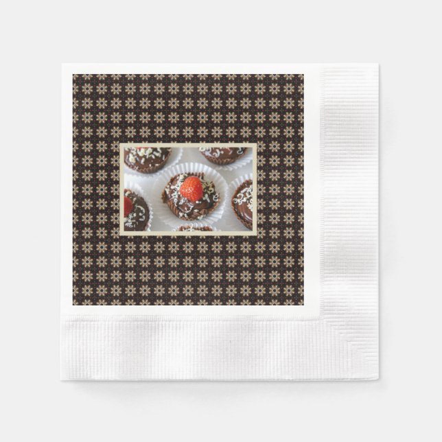 Strawberry and Dark Chocolate Mousse Dessert Napkins (Front)