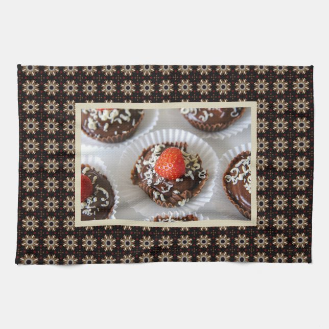 Strawberry and Dark Chocolate Mousse Dessert Towel (Horizontal)