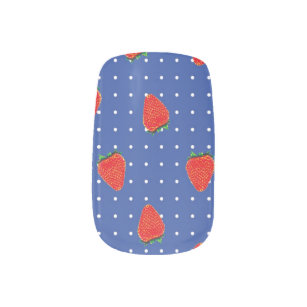 strawberry and dot pattern minx nail wraps