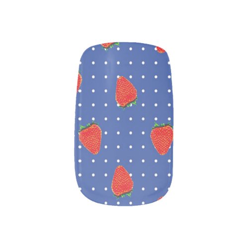 strawberry and dot pattern minx nail wraps