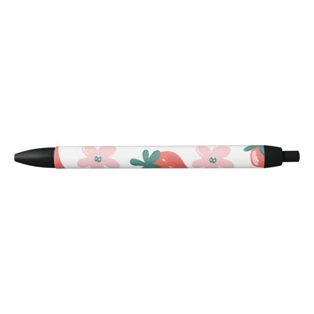 Strawberry and flower pattern pen (Front)