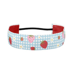 Strawberry and Flower Seamless Pattern  Athletic Headband